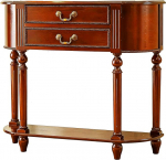 Kitsas konsoollaud, kitsas k&uuml;ljepult, tuhkpuust, 13 cm p&otilde;randavahe, varustatud 2 sahtliga, veekindel (oranž, 100 x 90 x 30 cm/39 x 35 x 12 tolli)