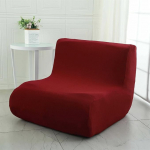 Stretch Diivan Cover for 1 Seater Armless Lazy Floor Diivan Bed Slipcover diivanite voodite m&ouml;&ouml;bli kaitsja (ruuduline Burgundia)