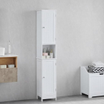 Home Discount Priano Vannitoa kabineti hoiukapp p&otilde;randal seisev puidust Tallboy Unit, valge