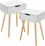 [en.casa] Ostersund k&uuml;ljelaud 2 tuba laudade komplekt 60 x 40 x 30 cm &ouml;&ouml;kapp sahtliga diivanilaud k&uuml;ljelaud kohvilaud valge