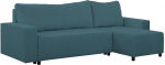 FORNIRO 24 Malaga Corner Sofa with Sleep Function and Bed Box, Sofa with 3 Seats and Robust Cover, L-Shape Universal Sofa Bed, Modern Couch, 225 x 130 x 75 cm, Colours (Turquoise)