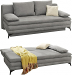 Kvaliteetne p&uuml;siv diivanvoodi B 202 x T 105 x K 90 cm, integreeritud k&uuml;lmvahtpolster, lainevedrustus, voodikast, unefunktsiooniga lamamispind 158 x 199 cm, mikrofiiber, helehall / 15157