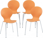 [en.casa] S&ouml;&ouml;gitoa toolid 4 toolist koosnev komplekt Etne toolid s&ouml;&ouml;gitoa k&ouml;&ouml;gitoolile virnastatavad toolid puidust metalljalad 85 x 48 x 50 cm lamamistool oranž