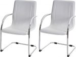Mendler Samara 2 s&ouml;&ouml;gitoolist koosnev komplekt Cantilever k&ouml;&ouml;gitool Recliner tool terasest valge