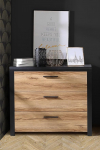 Forte Dalate 3 sahtliga kapp, puukomposiit, Catania tammepuit/must, S x K x M: 101,1 x 88 x 41 cm
