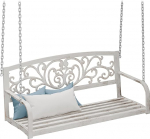 Relaxdays rippuv pink, 2-kohaline, metall, K x S x M: 190 x 133 x 55 cm, &otilde;ues kiikepink, vintage aiakiiked, valge/pronks