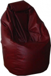 Beanbag Faux Leather Seat Footrest Pouffe t&auml;iskasvanutele ja lastele (tumepunane)