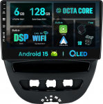 SXAUTO - 6G + 128G - Android 15 IPS autoraadio Toyota Aygo/Peugeot 107/Citroen C1 (2005-2014) - Sisseehitatud Carplay/Android Car - Kaamera + mikrofon - DAB roolijuhtimispult Fast-Boot 360-CAM -2 DIN