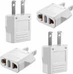 Adapter USA/Kanada/Jaapan/Mehhiko/Taiimaa, EU-USA, kompakter reisiadapter 250 V, Universal-Konverter f&uuml;r Ger&auml;te mit USA, valge, 4 tk.