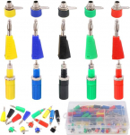 Hilitchi 90tk 3 t&uuml;&uuml;pi 4mm Binding Post Banana Plug sortimendi sortiment Test Probe Banana pesa pesa pistikupesa Audio k&otilde;larikaabel v&otilde;imendi terminal &uuml;hendaja koos hoiukarbiga