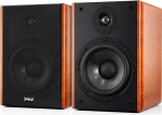 Pyle USA PHQBS52 Puidust raamaturiiuli k&otilde;larid 200W Max Power 1" Silk Dome Tweeter ja Alumiinium Voice Coils Paar Kullatud 5 Way Binding Posts Kummist l&uuml;nett kaunistatud
