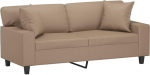 vidaXL 2-kohaline diivan, diivan dekoratiivsete padjadega, puhke diivan elutuppa, polsterdatud diivan, tugitool, l&otilde;&otilde;gastav diivan, Lounge diivan, l&otilde;&otilde;gastav diivan, Cappuccino pruun, kunstnahast diivan.