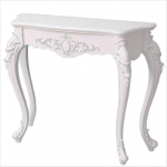 Konsolentisch Wei&szlig;, Schmales Sideboard, Abgerundete Ecken, Schnitzereien Im Europ&auml;ischen Stil, Wasserfest und Langlebig(White,70x86x34 cm/27x34x13 in)