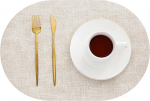 AMDXD Tischset Abwaschbar Modern Oval 6er Set, PU Leder Platzmatten Tisch Oval Einfarbig Anti-Rutsch, Tischmatte Weihnachten Haferflocken f&uuml;r K&uuml;che Hause Restaurant, 44x30CM