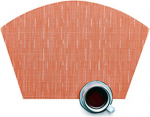AMDXD 2 kohvimati komplekt Elegantne sektor, PVC laua kohvimatt Boho sektor Plain kuumakindel lauaalused Kohvilaud oranž kodu restorani s&ouml;&ouml;gilaua kohvimatt 45 x 30 cm