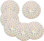 Gewebte Tischsets, Runde, gewebte, blumenf&ouml;rmige Tischsets aus Baumwolle, 18 cm, kleine Tischsets, Untersetzer, 6er-Set(Multicolor)