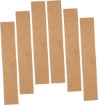 CAXUSD Pack of 6 Cork Strips Stuck Slice Bulletin Bar Strips Cork Notice Boards Memo Board Office Decoration Cork Board Office Accessories Cork Slat Strips Wood Black Board Ceramic Tiles
