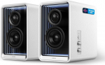 EDIFIER QR65 aktiivse disainiga monitorik&otilde;larid (70 W) RGB valgusefektidega, 3x USB TurboGaN kiirlaadimispordi ja subwooferi v&auml;ljundiga, valge