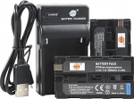 DSTE Li-ioon aku (2-pakk) ja mikro USB laadija Sobib Sony NP-F550, NP-F330, NP-F530, NP-F570 jaoks.