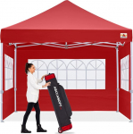 ABCCANOPY v&auml;ljas varikatuse telk Gazebo Pop Up Party Tent Pulmad Instant Shelter Elegantne kiriku aken sisaldab Carry Bag 3x3m Rose
