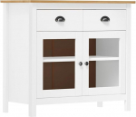 vidaXL Sideboard Hill White 90 x 40 x 80 cm massiivne m&auml;nnipuit
