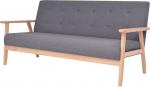 Festnight 3-kohaline diivan Puidust diivan Retro diivan komplekt Pehme diivan Puidust raam 158 x 67 x 73,5 cm Kangas tumehall