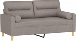 vidaXL 2-kohaline diivan koos pehmendusega Taupe 140cm kangas