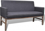 Kleines Diivan 140 x 65 x 85 cm Dunkelgrau Stoffbezug Holzrahmen Modernes Design Bequeme Polsterbank als Mini Couch f&uuml;r Wohnzimmer B&uuml;ro Jugendzimmer Flur & Balkon geeignet