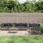 Elutoa m&ouml;&ouml;blikomplektid,diivanikomplektid elutuppa,diivanvoodi,8-TLG. Garten-Lounge-Set mit Kissen Anthrazit Poly Rattanmodulaarne diivan,modulaarne diivan,&otilde;uem&ouml;&ouml;bel,