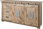 MASSIVMOEBEL24.DE Sideboard kapp 150 cm 2 ust 3 sahtlit Mango puit massiivne valge