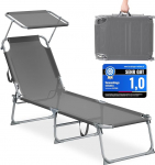 SONGMICS kokkupandav p&auml;ikesevoodi, 189 x 53 x 28,5 cm, aialaua, maksimaalne koormus 110 kg, reguleeritav p&auml;ikesevari ja seljatugi, terrassitooli, terrassile, r&otilde;dule, hall GCB194GZ02