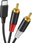 USB C to RCA Audiokaabel Type C to 2RCA Stereo Adapterkaabel &Uuml;hildub iPhone 15 seeria, iPad, MacBook, Huawei, Galaxy, MacBook, kodukino, DVD, v&otilde;imendi, k&otilde;lar, autoraadio jne.