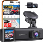 REDTIGER F7NA 4K Dashcam auto eesmine tagumine, STARVIS 2 IMX678 sensor 8MP, 5GHz WiFi (20MB/s), topelt autokaamera koos GPS ja h&auml;&auml;ljuhtimisega, HDR &ouml;ine n&auml;gemine, 24H parkimisrežiim, toetab 512GB (ilma SD-kaardita)
