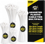 SOL kaablipaelad, 100 Pack White 10-30cm pikkusega, v&auml;ikesed kaablipaelad ja pikad kaablipaelad, iselukustuvad kaablipaelad, raskeveokite kaablipaelad, v&auml;ikesed valged kaablipaelad, selged pikad kaablipaelad