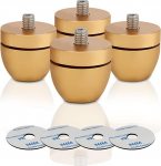 K&otilde;larite isolatsioonijalad Alumiinium 33 mm x 30 mm High-End HiFi k&otilde;larite isolatsioonipadjad Subwooferi jalad Audio v&otilde;imendi jalad heli, k&otilde;larite, subwooferi, kodukino jaoks (4 tk, kuldne)