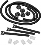 D-Line kaablikorralduskomplekt, 4-in-1 kaablikorralduskomplekt, laud, teler, m&auml;ngude seadistus - sisaldab: 2 x kaablitorud (1 m), 5 x kaablihoidikud, 3 x korduvkasutatavad kaablipaelad, 5 x kaabliklambrid.