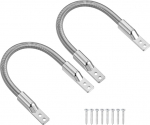 PATIKIL Gepanzerter T&uuml;rschlaufen-Drahtschutz (17,8 cm L 1/4 Zoll ID, Silber) (2 St&uuml;ck), T&uuml;rdrahtschlauch, Strom&uuml;bertragung, gepanzertes Kabel, Drahth&uuml;lse mit Metallenden, passend f&uuml;r Zugangssystem