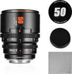 7artisans 50 mm T2.1 Cinema Lens S35 Frame Compatible with Fuji X-Mount, for FUJIFILM X-S20/X-T5/X-H2/X-T4/X-H2S/X-T3/X-S10 (Black)