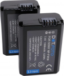 2 x Dot.Foto NP-FW50 Premium 7,4 V / 1080 mAh aku Sony ZV-E10, Alpha 7, A7, A7II, A7RII, A7SII, A7S, A7S2, A7R, A7R2, A5000, A6000, A6500, A6300, NEX-3, NEX-5 jaoks.