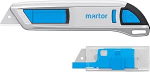 MARTOR Aluminium Cuttermesser SECUNORM 500 mit Klingeneinzug f&uuml;r Links- und Rechtsh&auml;nder inkl. 10 St&uuml;ck Trapez Ersatzklingen