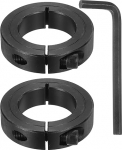 hankekaart 2 St&uuml;ck 1-1/4 Zoll Bohrung Klemmschaft Kragen schwarz Karbonstahl Verriegelungskragen 6,4 cm OD 1/2 Zoll dick mit 4,76 mm Flach-Sechskantschl&uuml;ssel f&uuml;r Zahnriemenscheibe, Werkzeugmaschinen