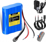 12,6 V 3000 mAh liitium-ioon aku koos laadija ja 2 &uuml;hendusliiniga p&auml;ikesepaneelile, raadiole, kaameratele, videokaamerale, elektroonilisele orelile, DIY-lugemislampidele, teleskoopidele, sonarile, signaalit&ouml;&ouml;riistale.