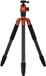 Rollei C6i Carbon fotostatiiv: Kompaktne, kerge, 3-in-1 statiiv koos Arca Swiss kuulipea, monopood, makro statiiv, sisaldab piike ja kotti (oranž)