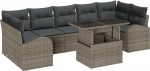 Rantry 8-teiliges Garten Sofa Set mit Kissen Grau Poly Rattan Gartenlounge Model3348595