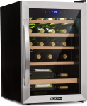 Klarstein Wine Refrigerator, Drinks Fridge Slim, Fridge with Glass Door, Drinks Refrigerators Freestanding, Wine Fridge Small, Wine Refrigerators 1 Zone, UV Protection, 4-18&deg;C, 19 Bottles