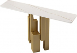 Moderner Konsolentisch mit Ablagefl&auml;chen, Akzenttisch f&uuml;r Eingangsbereich und Foyer, zeitgen&ouml;ssischer Sofatisch f&uuml;r Wohnzimmer, Flur und Schlafzimmer (Gold, 120 cm)