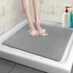 Libisemiskindel du&scaron;imatt, pehme mugavuse turvavannimatt drenaažiaukudega, PVC Loofah massaaži du&scaron;imatid m&auml;rgade alade jaoks, kiire kuivatamine (Hall, 80 x 80 cm)