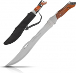 KOSxBO&reg; suur sahaga machete - Bush Knife - USA Crocodile Dundee nuga - 44,7 cm pikk - Survival - vaba aja nuga - Outdoor - Jahindus - Machetes, Brown Silver