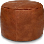 Thgonwid Unfilled Faux Leather Ottoman Handmade Footstool Storage Solution Floor Footrest 16.5" x 12.5" Brown