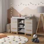 VitaliSpa Malia beebivahetuskapp Cashmere Oak 133 x 108 cm XL 4 sahtliga